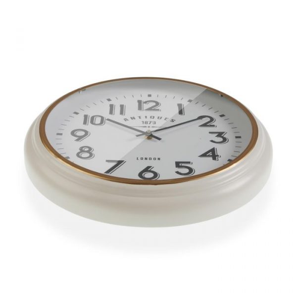 RELOJ PARED METAL BLANCO DORA - Imagen 3