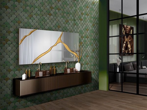 SURCOS II ESPEJO PAN ORO 80X180 SCHULLER 487474 - Imagen 2