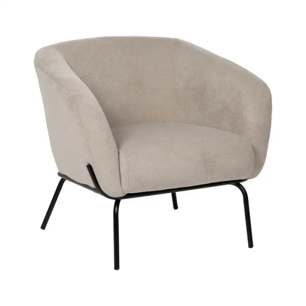 SILLÓN BEIGE TEJIDO-METAL 75 X 74,50 X 70 CM - Imagen 2