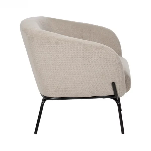 SILLÓN BEIGE TEJIDO-METAL 75 X 74,50 X 70 CM - Imagen 3