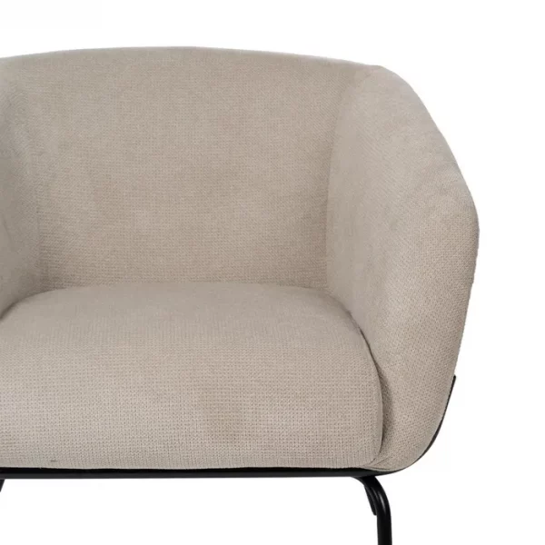 SILLÓN BEIGE TEJIDO-METAL 75 X 74,50 X 70 CM - Imagen 5