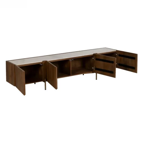 MUEBLE TV BLANCO-NATURAL MÁRMOL/MADERA 200 X 35 X 46 CM - Imagen 3