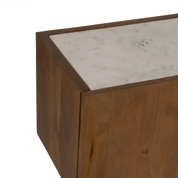 MUEBLE TV BLANCO-NATURAL MÁRMOL/MADERA 200 X 35 X 46 CM - Imagen 4