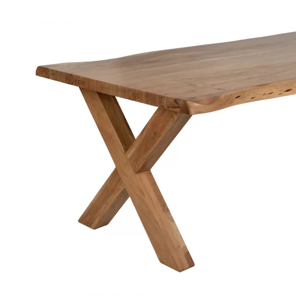 MESA COMEDOR NATURAL MADERA DE ACACIA 300 X 100 X 76 CM - Imagen 6