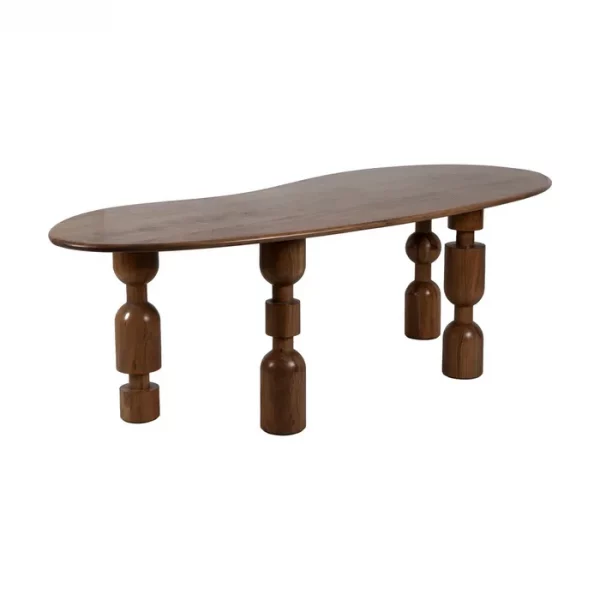 MESA COMEDOR MARRÓN MADERA DE ACACIA 240 X 97 X 76 CM - Imagen 2
