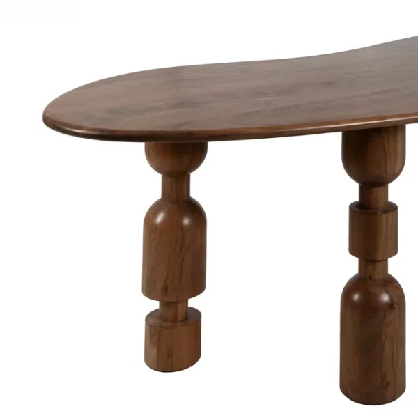 MESA COMEDOR MARRÓN MADERA DE ACACIA 240 X 97 X 76 CM - Imagen 6