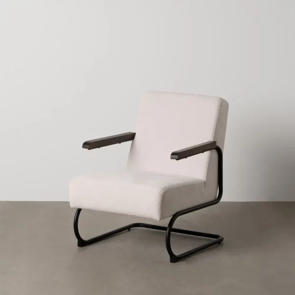 SILLÓN BEIGE METAL-TEJIDO 61 X 70 X 85 CM - Imagen 2