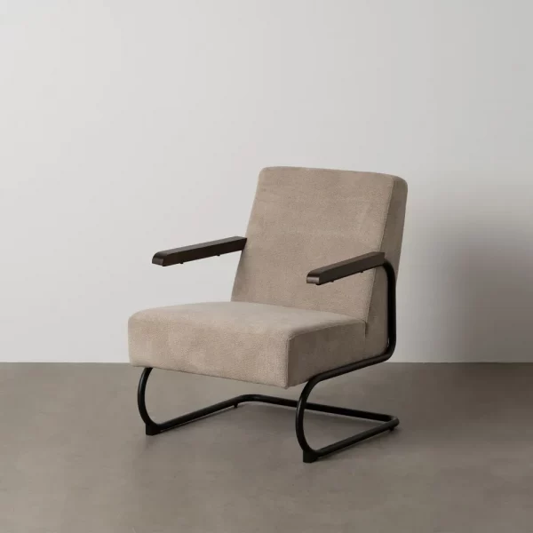 SILLÓN TAUPE METAL-TEJIDO 61 X 70 X 85 CM - Imagen 2