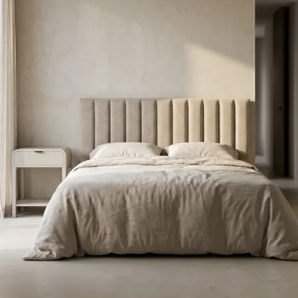 CABECERO BEIGE TEJIDO DORMITORIO 190 X 8 X 100 CM