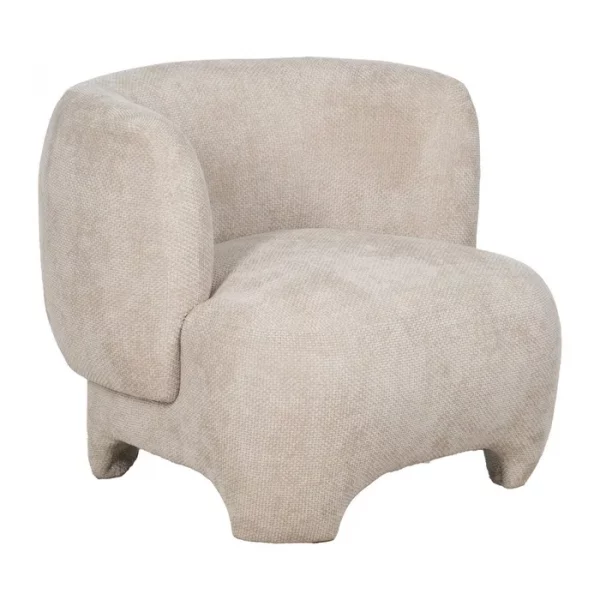 SILLÓN BEIGE TEJIDO SALÓN 80 X 80 X 71 CM - Imagen 3