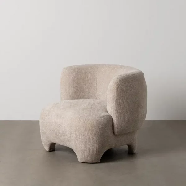 SILLÓN BEIGE TEJIDO SALÓN 80 X 80 X 71 CM - Imagen 2