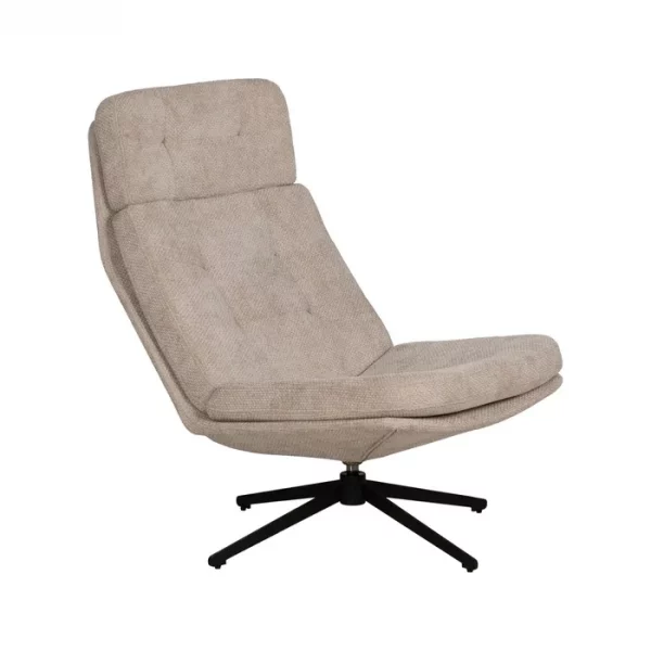 SILLÓN GIRATORIO BEIGE TEJIDO-METAL 65 X 98 X 93 CM - Imagen 2