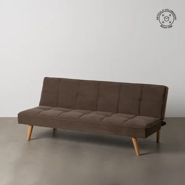 SOFÁ-CAMA TAUPE MADERA DECORACIÓN 175 X 84 X 73 CM - Imagen 2