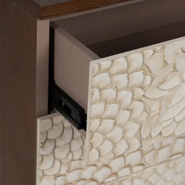 MESITA TALLADA BLANCO-MARRÓN DM-MADERA 64 X 36 X 71 CM - Imagen 6