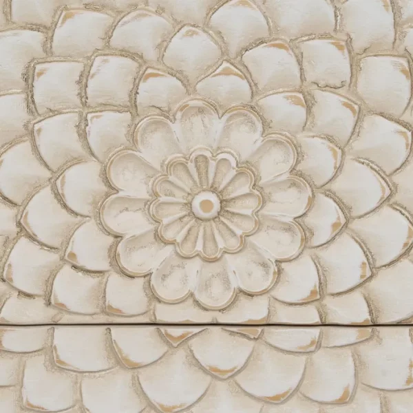 MESITA TALLADA BLANCO-MARRÓN DM-MADERA 64 X 36 X 71 CM - Imagen 9