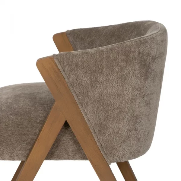 SILLA TAUPE MADERA DE ABEDUL SALÓN 58 X 59,50 X 68,50 CM - Imagen 7
