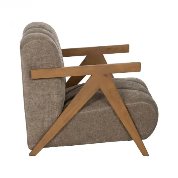 SILLÓN TAUPE MADERA DE ABEDUL SALÓN 76,50 X 87 X 72,50 CM - Imagen 3