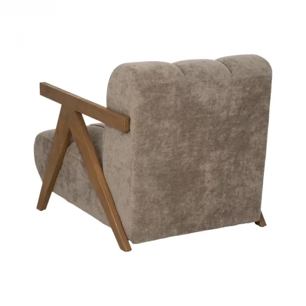 SILLÓN TAUPE MADERA DE ABEDUL SALÓN 76,50 X 87 X 72,50 CM - Imagen 4