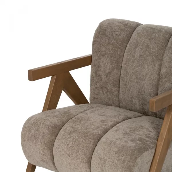 SILLÓN TAUPE MADERA DE ABEDUL SALÓN 76,50 X 87 X 72,50 CM - Imagen 6