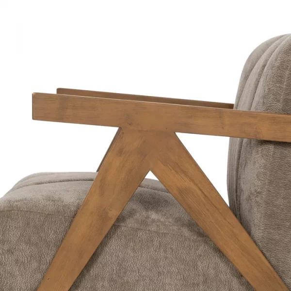 SILLÓN TAUPE MADERA DE ABEDUL SALÓN 76,50 X 87 X 72,50 CM - Imagen 7