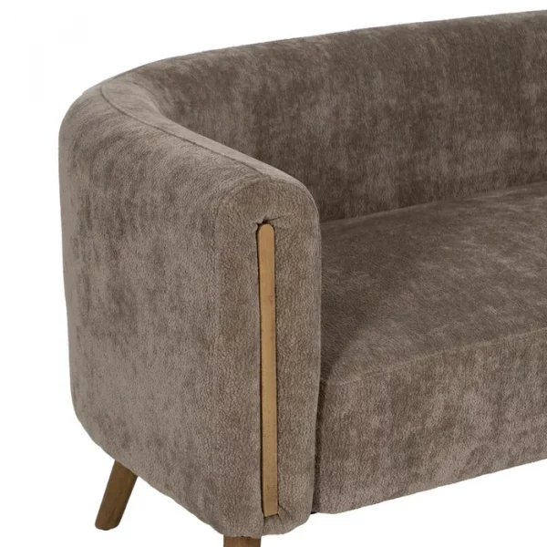 SOFÁ TAUPE MADERA DE ABEDUL SALÓN 142 X 73 X 68 CM - Imagen 5