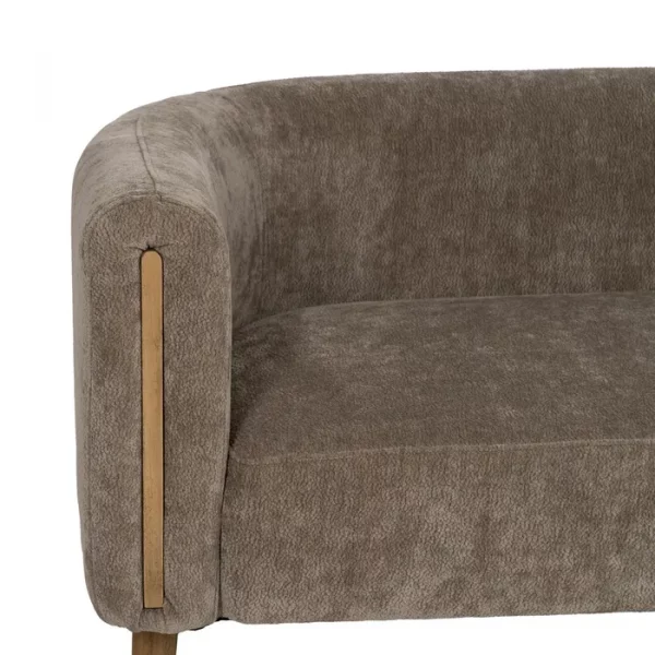 SOFÁ TAUPE MADERA DE ABEDUL SALÓN 142 X 73 X 68 CM - Imagen 6