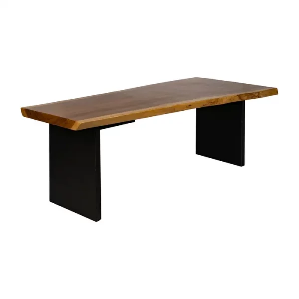 MESA COMEDOR NATURAL MADERA-HIERRO SALÓN 200 X 80 X 80 CM - Imagen 2