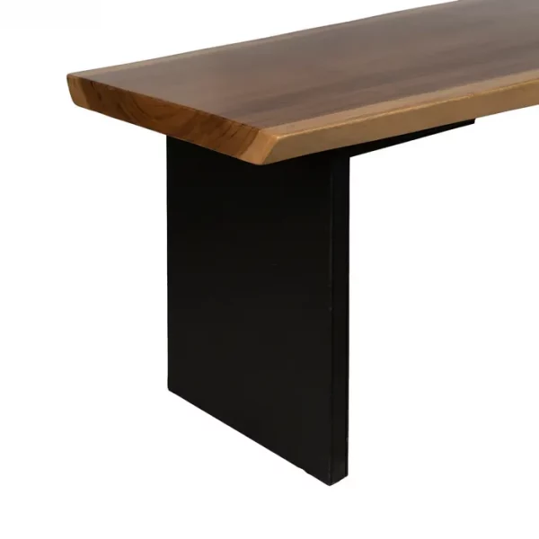 MESA COMEDOR NATURAL MADERA-HIERRO SALÓN 200 X 80 X 80 CM - Imagen 4