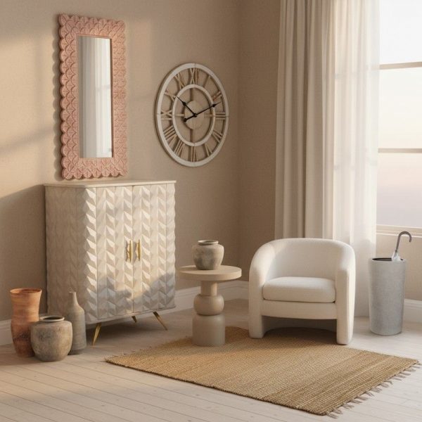 APARADOR MADERA MANGO 2 PUERTAS PATAS METAL DORADO 90x42x110cm