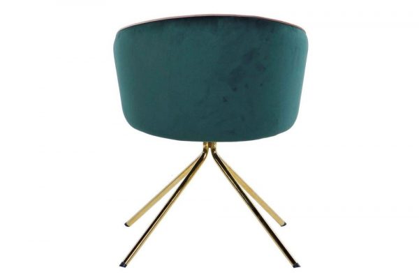 SILLA GIRATORIA VELVET BEIGE VERDE 55x58x77 CM - Imagen 6