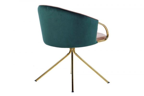 SILLA GIRATORIA VELVET BEIGE VERDE 55x58x77 CM - Imagen 7