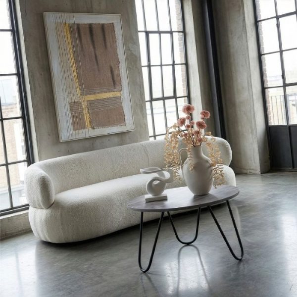 SOFA 3 PLAZAS TELA BEIGE 231x91x78cm