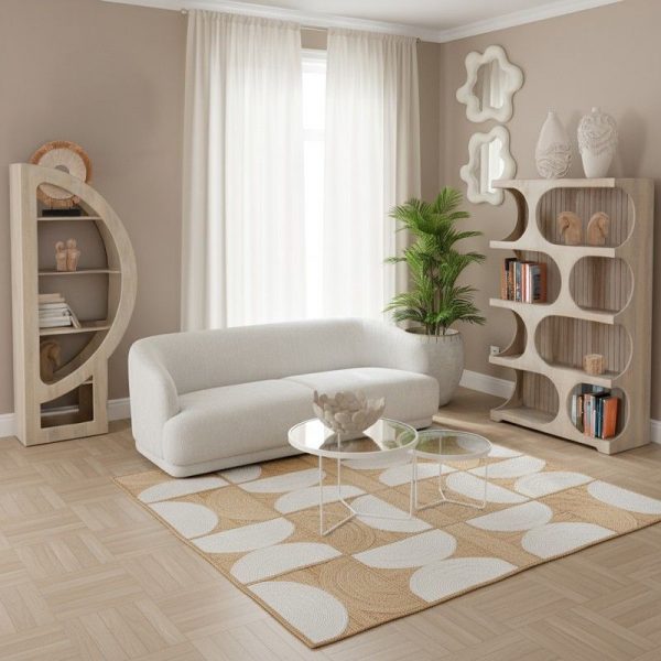 SOFA 3 PLAZAS TELA BEIGE 203x93x72cm