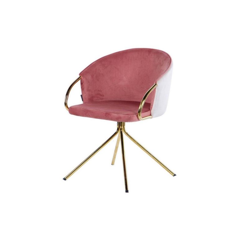 SILLA GIRATORIA VELVET BEIGE-ROSA 55x58x77 CM