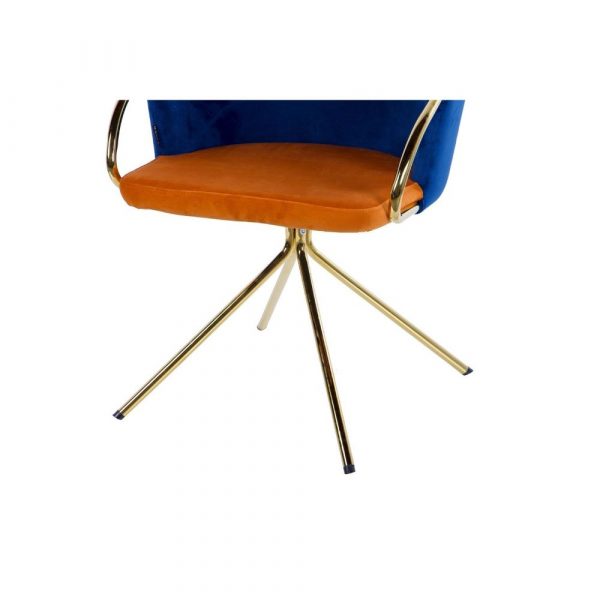 SILLA GIRATORIA VELVET NARANJA AZUL 55x58x77 CM - Imagen 2