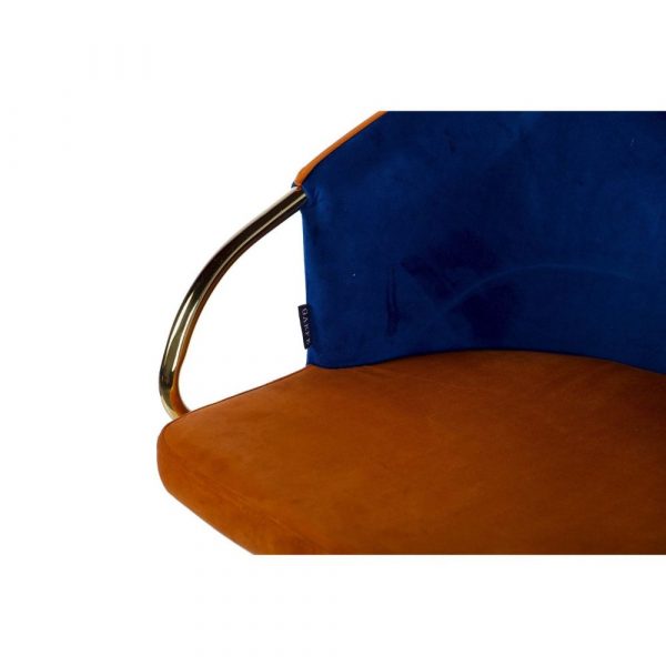 SILLA GIRATORIA VELVET NARANJA AZUL 55x58x77 CM - Imagen 4