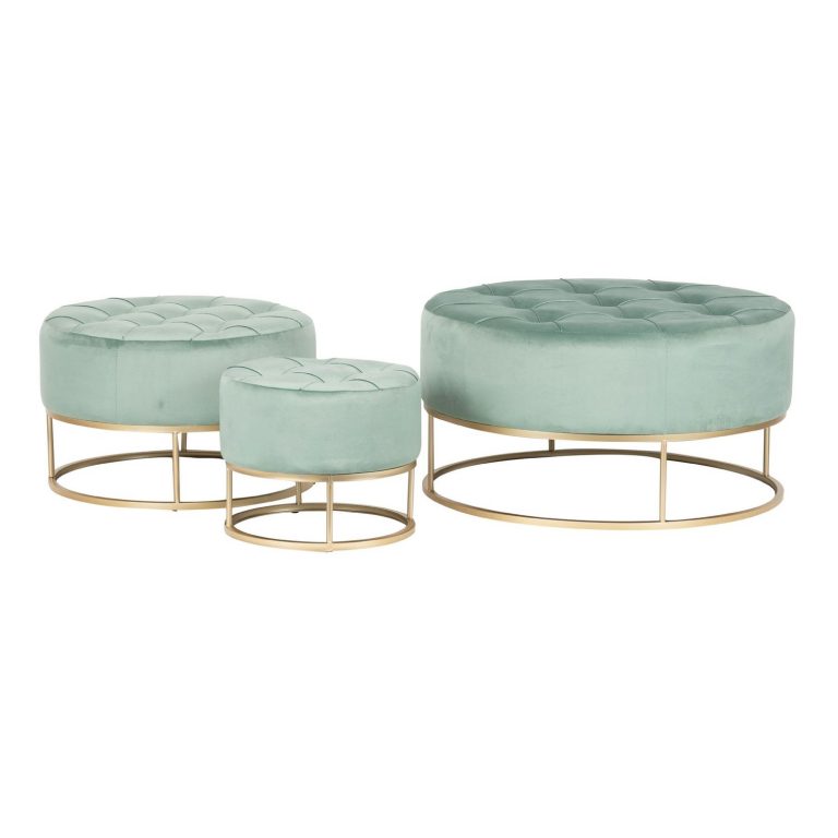 SET 3 PUFFS VELVET 80x80x44 60x60x39 40x40x34 CM