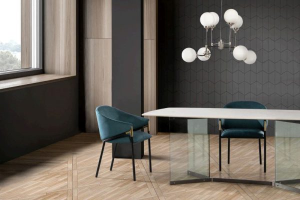 MESA COMEDOR MARMOL CRISTAL NAKIN 200x100x75 CM - Imagen 5