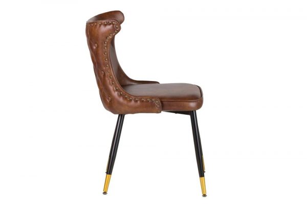 SILLA TACHUELAS PU MARRON ASPEN 49x54x82 CM - Imagen 5