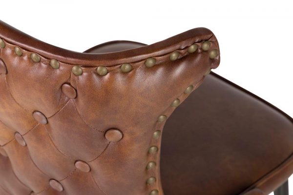 SILLA TACHUELAS PU MARRON ASPEN 49x54x82 CM - Imagen 7