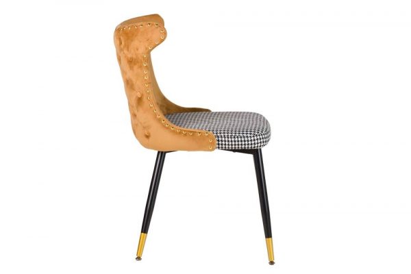 SILLA TACHUELAS VELVET AMARILLO ASPEN 49x54x82 CM - Imagen 3