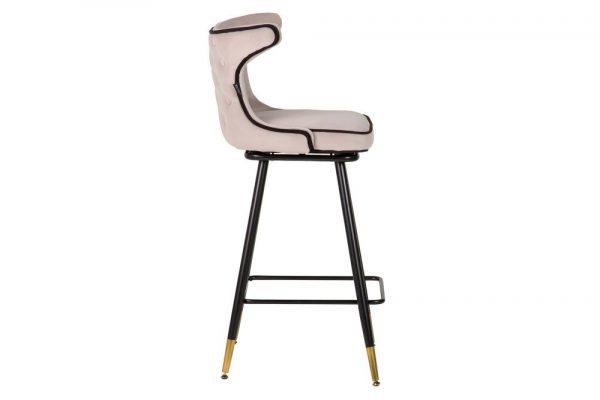 TABURETE BAR VELVET GRIS CLINTON 46x53x105 CM - Imagen 3