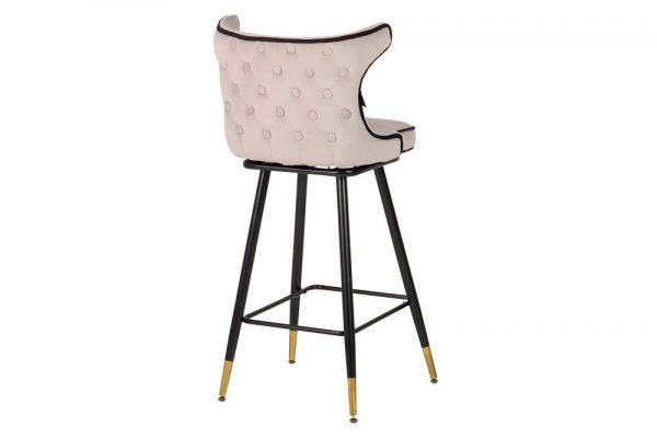 TABURETE BAR VELVET GRIS CLINTON 46x53x105 CM - Imagen 4