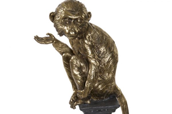FIGURA RESINA METAL 32X21X105 MONO ENVEJECIDO - Imagen 2