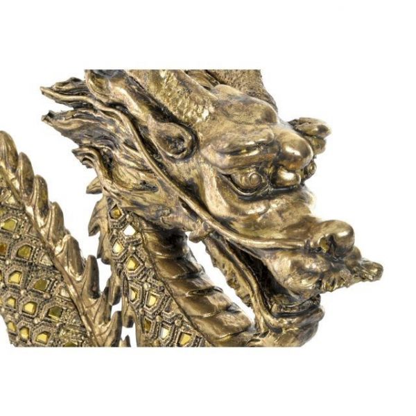 FIGURA RESINA ESPEJO 52X14X32 DRAGON DORADO - Imagen 2