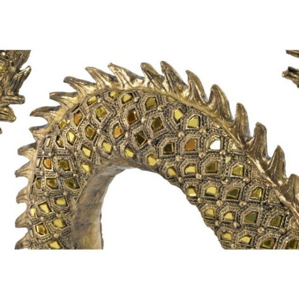 FIGURA RESINA ESPEJO 52X14X32 DRAGON DORADO - Imagen 3