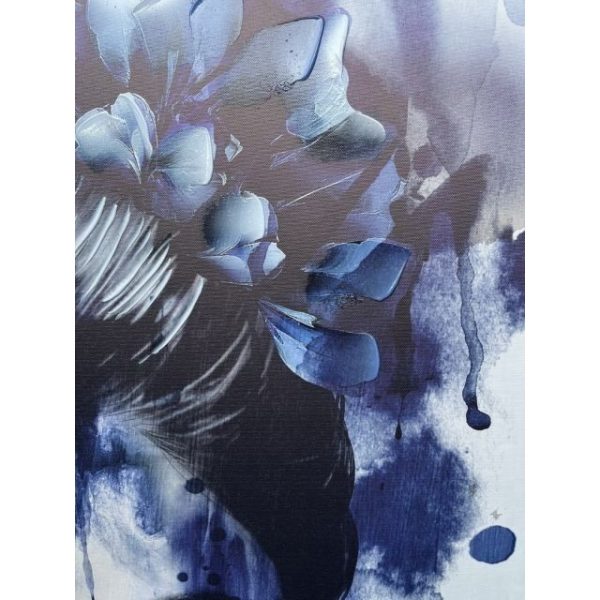 CUADRO LIENZO PS 103X4X143 GEISHA ENMARCADO AZUL - Imagen 2