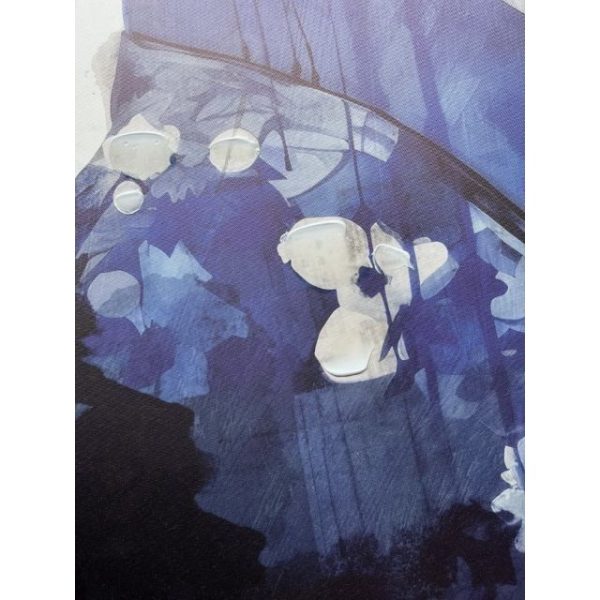 CUADRO LIENZO PS 103X4X143 GEISHA ENMARCADO AZUL - Imagen 3