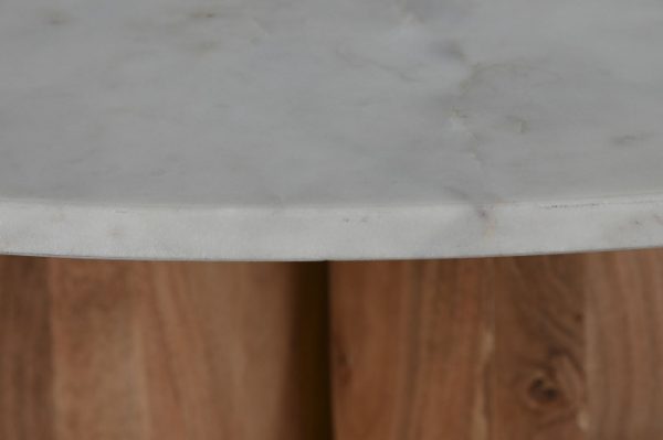 MESA REDONDA COMEDOR ACACIA MARMOL 106X106X76 - Imagen 3
