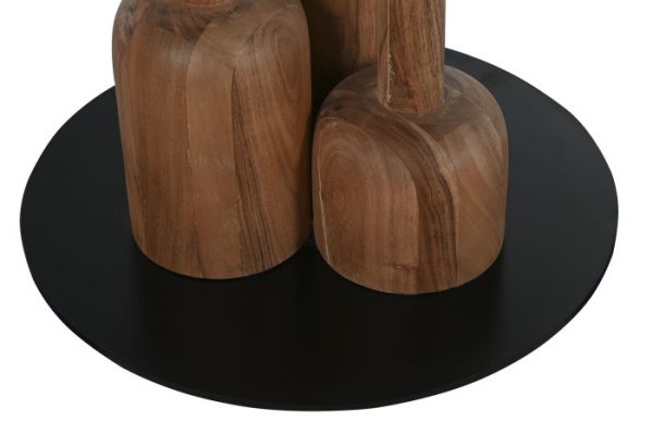 MESA REDONDA COMEDOR ACACIA MARMOL 106X106X76 - Imagen 4